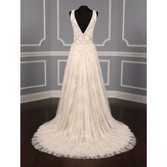 ISABELLE ARMSTRONG Willow Sleeveless V Neck Aline Beading Lace Wedding Dress 10 - Picture 7 of 12